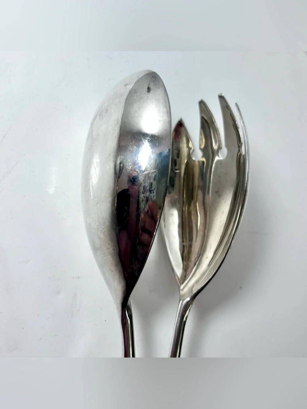 Silver Plated Salad Tongs Scissor Style Zinc Silver Plate Set of Two